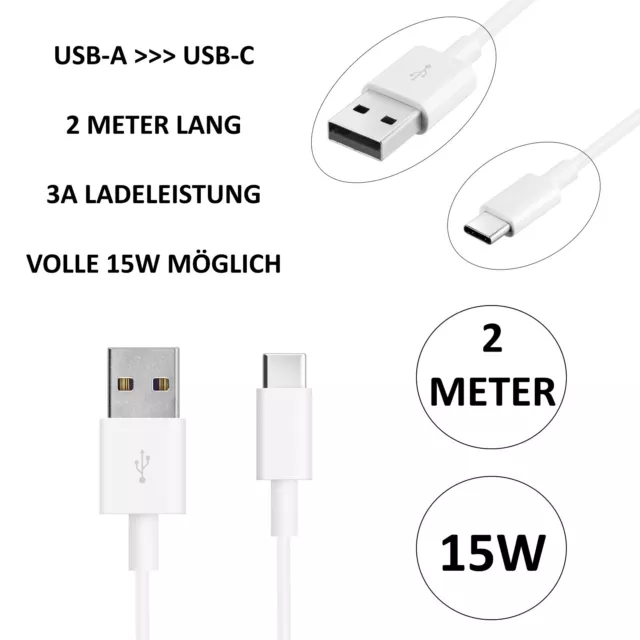 USB C Ladekabel 2m Kabel Datenkabel Schnellladekabel für Samsung Xiaomi Huawei