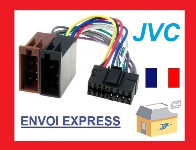 Câble Adaptateur ISO Pour Autoradio JVC KD-X151, X252, X351BT, X352BT - Connexion Voiture