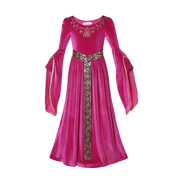 Renaissance Girls Fancy Dress Up Medieval Princess Costume For Halloween Cosplay