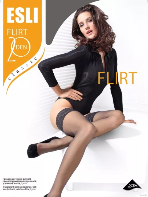 CONTE Stockings FLIRT 20 den ESLI Elegant Sheer Feminine Stay Ups