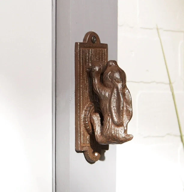 Cast Iron Rustic Bunny Rabbit Door Knocker Vintage Look Entryway Home Decor