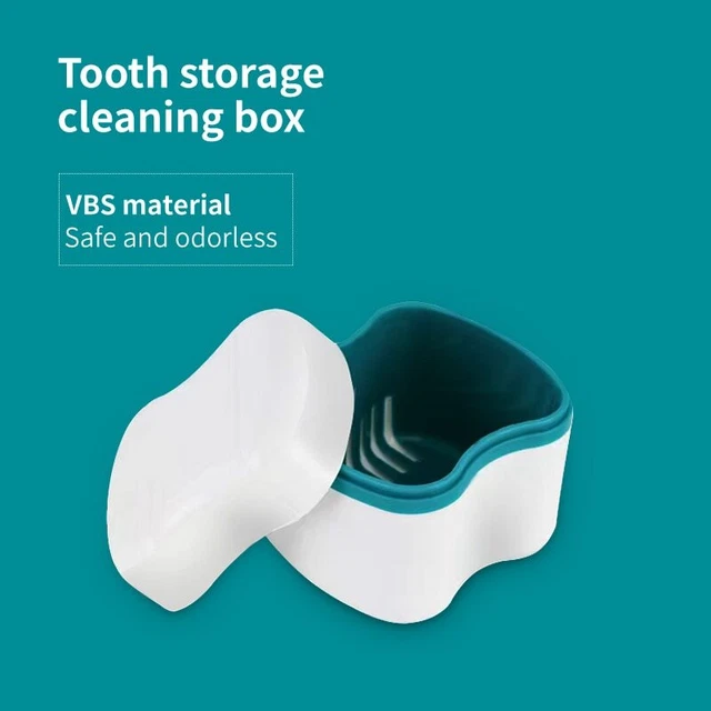 Denture Holder Molar Sleeve with Filter European Style Tooth Storage Cleaning Bo