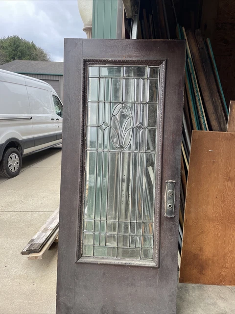AN 678 antique oak all Beveled Glass entrance door 35.75 x 83.5 x 1.75