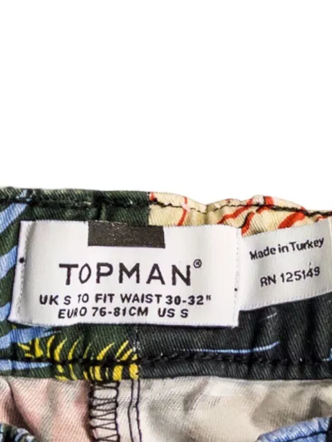 Topman Men’s Swim Trunks SIze Small-  Tropical Drawstring Pockets Unlined 3