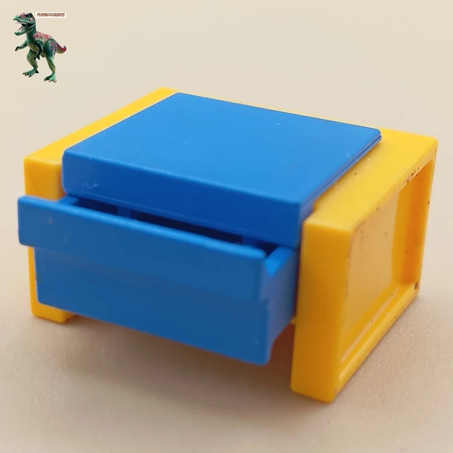 PLAYMOBIL MESA AMARILLA y azul-mesita de noche-casa-hogar-vintage