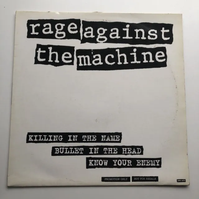 Rage Against The Machine. Killing In The Name Of. 3 Track 12” Promo.1992. Ex Con