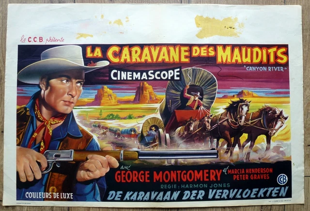 belgian poster western CANYON RIVER, GEORGE MONTGOMERY, PETER GRACES, DILIGENCE
