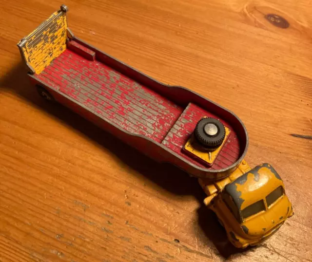 Corgi Toys. Big Bedford with machinery Trailer in Yellow & Red. Rare but poor.