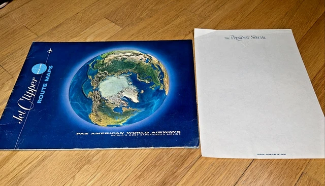 Pan Map 1970 PAN AMERICAN AIRWAYS Jet Clipper ROUTE MAP The President's Special ...