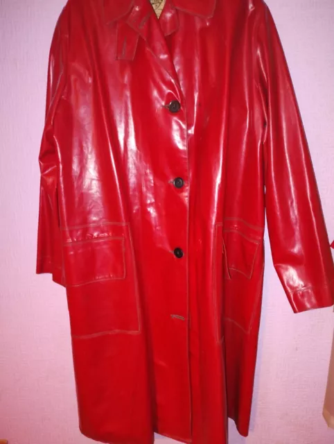 VINTAGE 60S 70S LONG Red Yarmouth Pvc Plastic Vinyl Rain Mac Coat Raincoat L Xl 155.00 PicClick UK