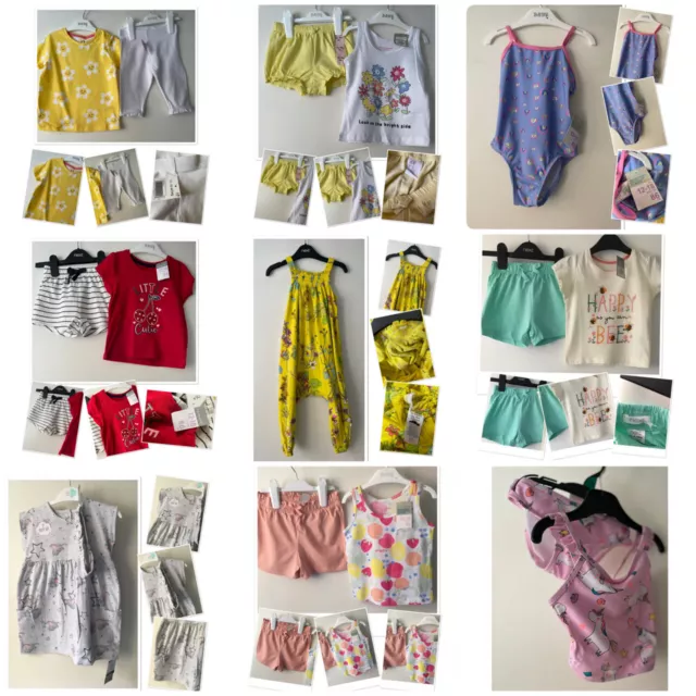 Neu mit Etikett Baby Mädchen Multilisting Sommerkleider Outfits Badebekleidung 12-18 Monate 2