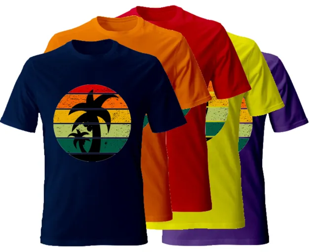 T-Shirt maglia maglietta Uomo manica corta vari colori cotone Estate Sunset