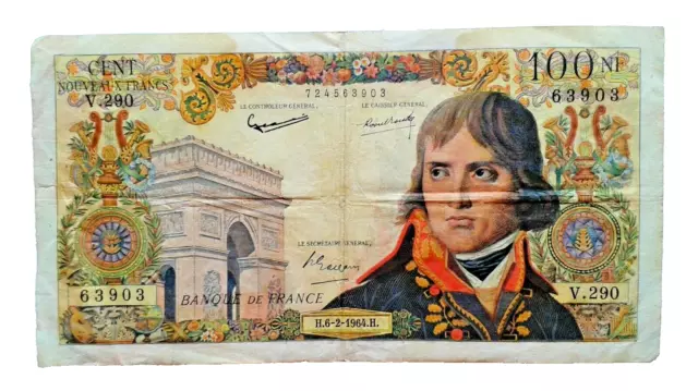 France - Billet de 100 nouveaux francs H.6-2-1964, V.290, 724563903.