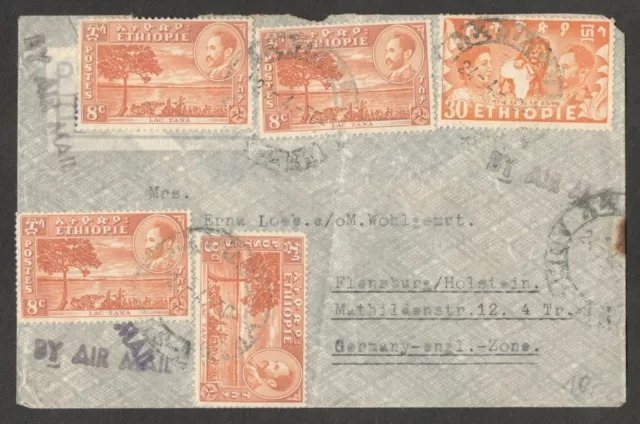 (AOP) Ethiopia cover to British Zone, Germany