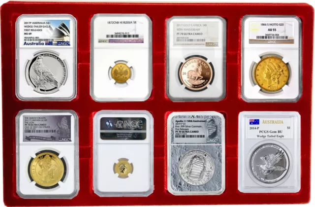 Valise monnaies US Slab `S Look Gigant Rouge 10 Tableaus Pour 80 US Slabs Coin 3