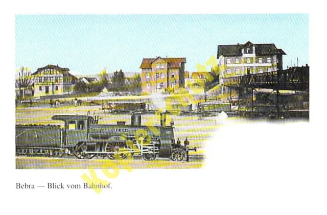 Bebra AK Blick vom Bahnhof Eisenbahn Dampflok REPRO alte Litho