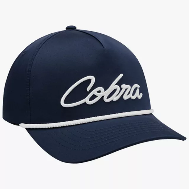 NEW 2024 Cobra Script Deep Navy/White Adjustable Snapback Golf Hat/Cap