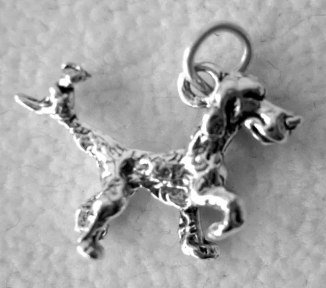 Plata de Ley .925 Pájaro Perro Charm Colgante 3-D