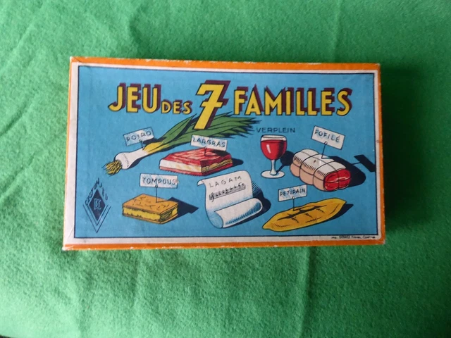 Jeu Ancien Des 7 Familles Souveraines Vers 1930 - Grandes Cartes - Complet, Boîte Fatiguée