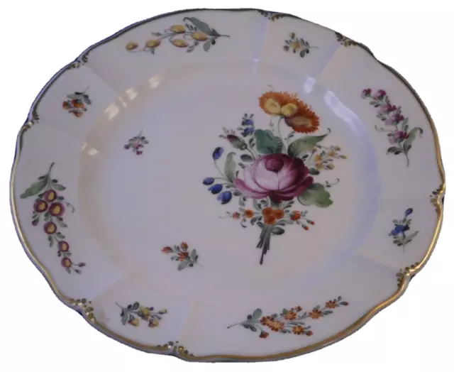 Antiguo 20thC Nymphenburg Porcelana Floral Placa Porzellan Cajera Alemán #