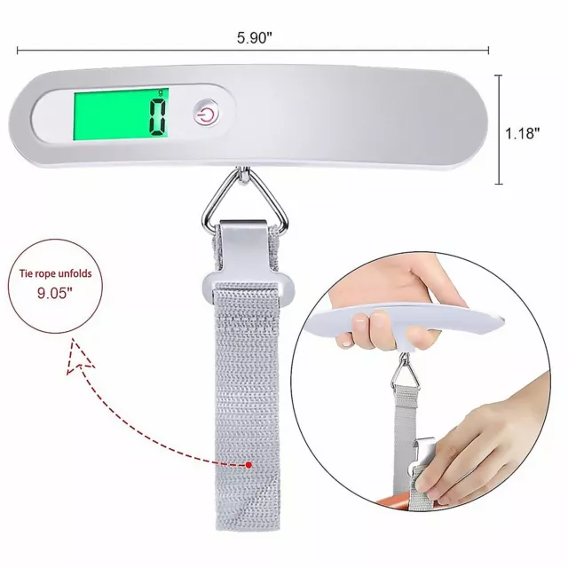 Portable Travel LCD Digital Hanging Luggage Scale Electronic Weight 110 lbs/50kg