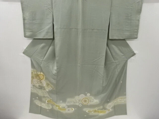 6373967: Japanese Kimono / Vintage Iro-Tomesode / Embroidery / Flower Crest & Mi