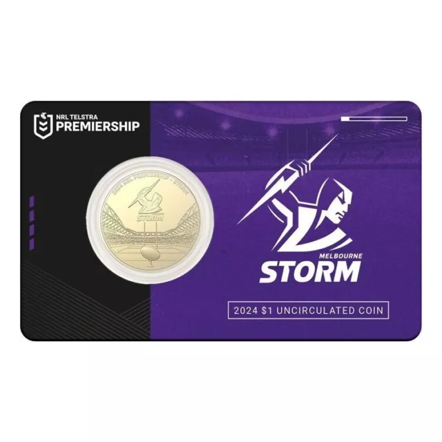 2024 Australia National Rugby League $1 Coin in Card - Melbourne Storm