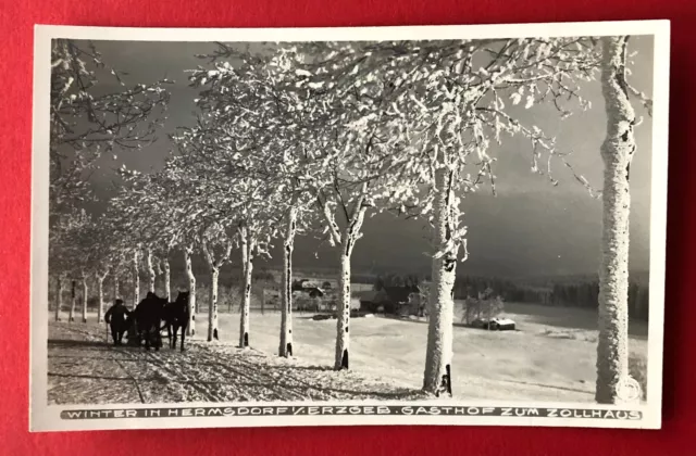 Walter Hahn Foto AK Erzgebirge Nr. 6889 um 1930 Winter in Hermsdorf  ( 108672