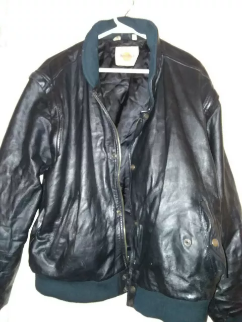 RARE VINTAGE HARD ROCK CAFE ORLANDO BLACK  LEATHER JACKET VEST COAT xl