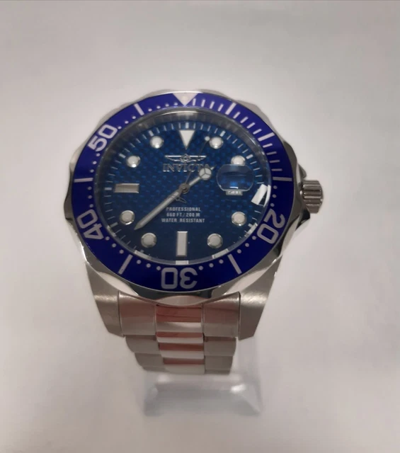INVICTA PRO DIVER Stainless Steel Silver Tone Blue Quartz Watch