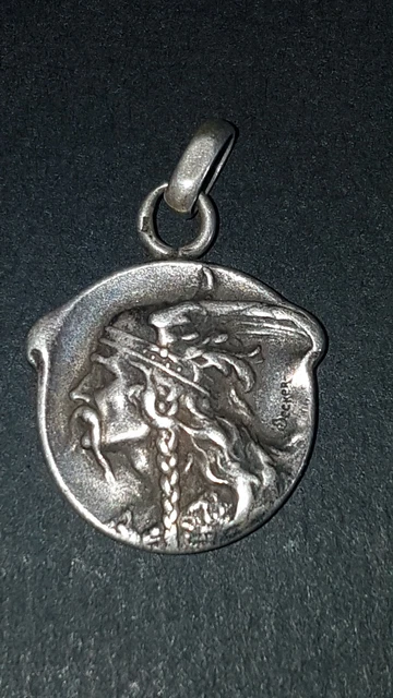 Pendentif Vintage Argenté Buste De Vercingétorix - Bijou Ancien Magnifique - Fabriqué En France