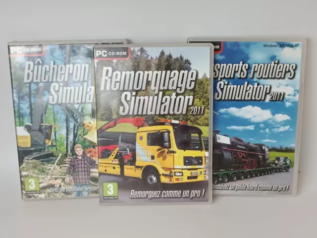 Lot Of 3 Games Lumberjack Tow Transport Road Simulator 2011 PC French Version