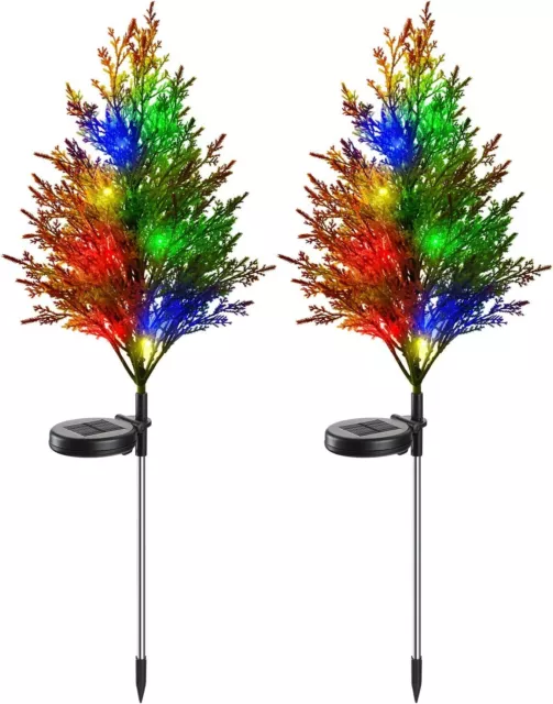 Solar Garden Lights Christmas Tree Outdoor Pathway Yard Patio Lights Decorations