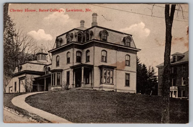 CHENEY HOUSE PRESIDENT & FOUNDER BATES COLLEGE MAINE Vintage Postcard 1928