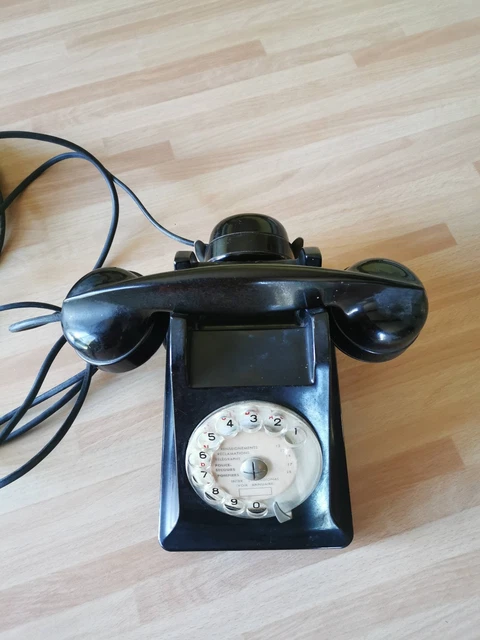 ANCIEN TÉLÉPHONE EN bakélite noire sans écouteur supplémentaire EUR 48,00 - FR