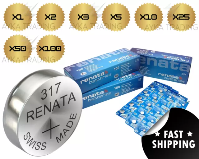 Renata Watch Battery 317 (SR516SW)- Swiss - x1 x2 x3 x5 x10 x25 x50 x100