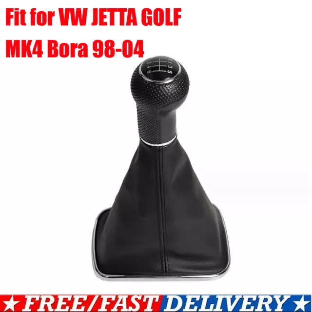 New 6 Speed Gear Shift Knob Gaitor Black Boot Fit Fit for VW JETTA GOLF MK4 Bora
