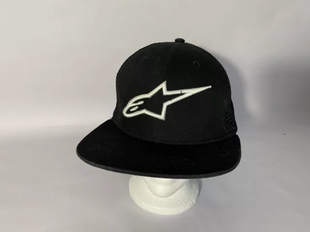 Alpinestars Corp Trucker Snapback Hat-Black -  Mens Lid Cap Mesh Back