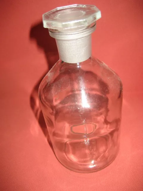 Klarglas Flasche / Labor Flasche 2000 ml mit Glasstopfen - NEU -