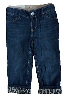 Le Ragazze Caldo Jeans in Denim BABY GAP Leopardo Stampa Foderato Pantaloni Denim 2-4y £ 19.95