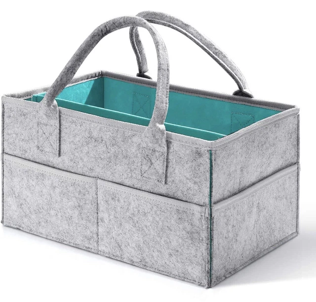 Baby Diaper Caddy Organizer Insert Basket Boys Girls Portable Aqua Bag Purse J