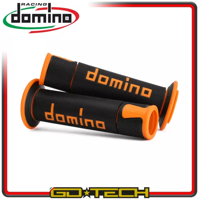 Handgriffe Domino A450 Motorroller Fahren Schwarz Orange On Road Racing Gebohrt