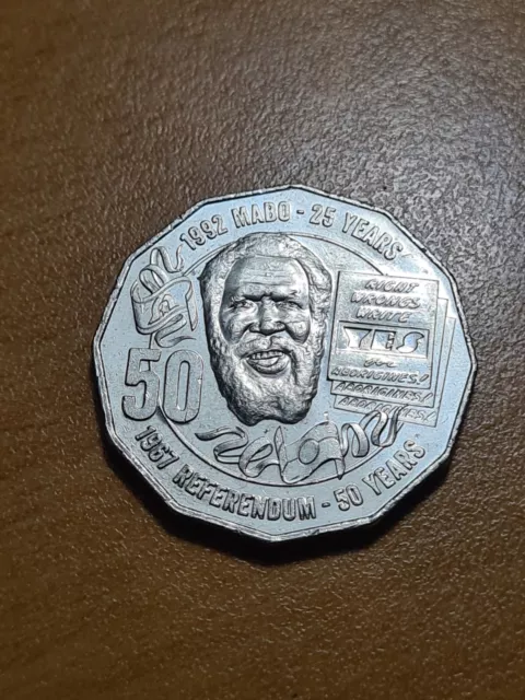 2017 50c Fifty Cent Coin  Eddie Mabo  Low mintage  Lightly Circulated  EF