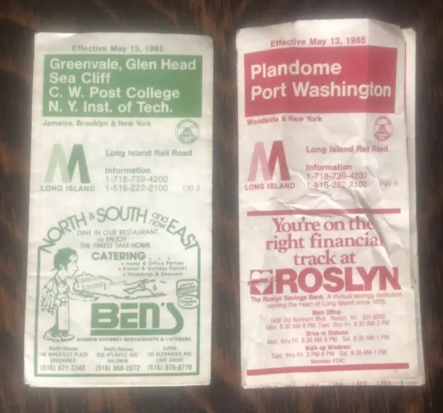 Long Island Rail Road LIRR TRAIN Schedules Pt Washington & Oyster Bay VTG  Rare