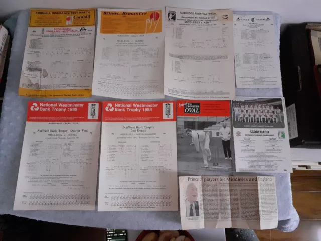 Vintage Cricket Memorabilia And Scorecard Signed By Mike Gatting ⭐⭐