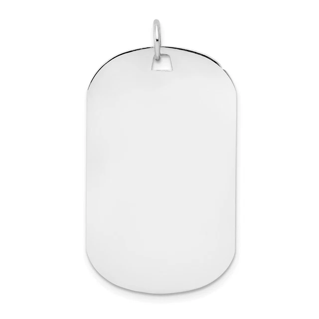 14k White Gold Plain .027 Gauge Engraveable Dog Tag Disc Charm Pendant 14k White Gold Plain .027 Gauge Engraveable Dog Tag Disc Charm Pendant