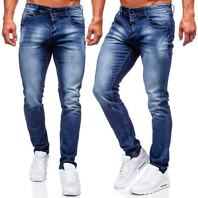 Tempo libero Pantaloni Jeans Denim Classic Clubwear Party Motivo Bolf Uomo Casual 