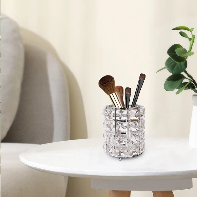 XhuangTech Make-up-Pinsel Mit Kristallgriff - Einziehbar, Weiche Synthetikfasern, Weiß