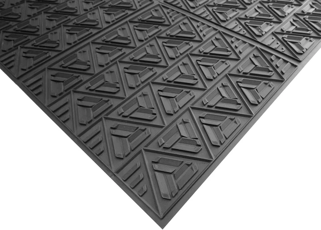 ClimaTex Outdoor Rubber Scraper Door Mat, 2' x 6', Outdoor Shoe and Boot Scraper