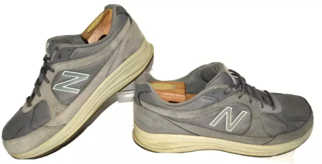 NEW BALANCE Men's size 12 Extra Wide Grey Suede & Nylon Walking Shoes~# ...